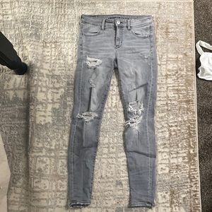 Great condition Grey Ripped High Rise Stretch Jeans